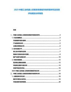 2025中國工業(yè)機器人控制系統(tǒng)領(lǐng)域市場供需研究及投資評估規(guī)劃分析報告