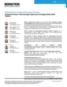 伯恩斯坦-全球軟件：供應(yīng)鏈軟件即將到來(lái)的AI超級(jí)周期Global Software The coming AI supercycle in Supply Chain Software