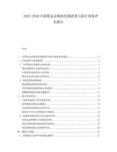 2025-2030中國基金會稅收優(yōu)惠政策與執(zhí)行效果評估報告