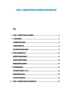 中國人工智能技術(shù)商業(yè)化應(yīng)用前景與競爭格局分析