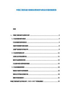中國工程機(jī)械大數(shù)據(jù)應(yīng)用場景與商業(yè)價值挖掘報告