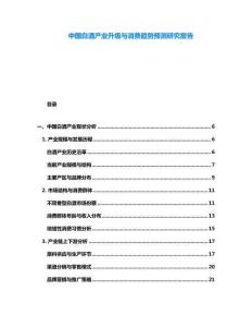 中國(guó)白酒產(chǎn)業(yè)升級(jí)與消費(fèi)趨勢(shì)預(yù)測(cè)研究報(bào)告