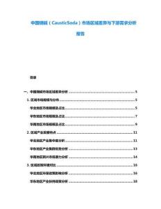 中國燒堿（CausticSoda）市場區(qū)域差異與下游需求分析報告