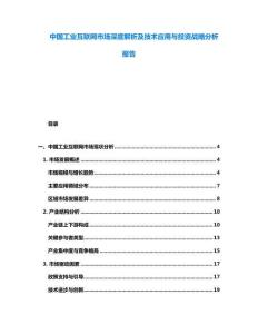 中國工業(yè)互聯(lián)網(wǎng)市場深度解析及技術(shù)應(yīng)用與投資戰(zhàn)略分析報(bào)告