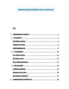 中國智能駕駛技術發(fā)展現(xiàn)狀與商業(yè)化前景分析