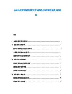 金融科技監(jiān)管政策研究與區(qū)塊鏈技術(shù)應(yīng)用前景深度分析報(bào)告