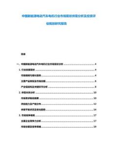 中國(guó)新能源電動(dòng)汽車電機(jī)行業(yè)市場(chǎng)現(xiàn)狀供需分析及投資評(píng)估規(guī)劃研究報(bào)告