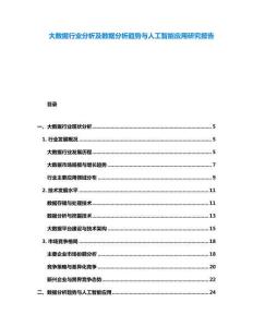 大數(shù)據(jù)行業(yè)分析及數(shù)據(jù)分析趨勢與人工智能應用研究報告