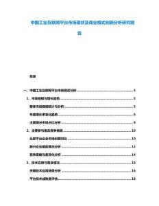 中國(guó)工業(yè)互聯(lián)網(wǎng)平臺(tái)市場(chǎng)現(xiàn)狀及商業(yè)模式創(chuàng)新分析研究報(bào)告
