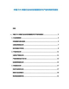 中國EVA樹脂行業(yè)光伏封裝膜需求與產(chǎn)能布局研究報告