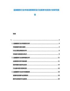 金融服務(wù)行業(yè)市場(chǎng)深度調(diào)研及行業(yè)前景與投資計(jì)劃研究報(bào)告