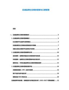 白酒品牌社交媒體營銷與口碑管理