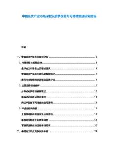 中國光伏產(chǎn)業(yè)市場深挖及競爭優(yōu)勢與可持續(xù)能源研究報(bào)告