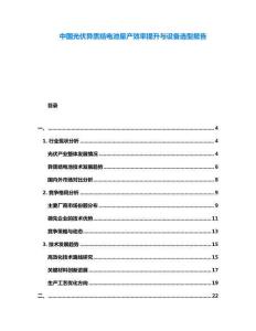 中國(guó)光伏異質(zhì)結(jié)電池量產(chǎn)效率提升與設(shè)備選型報(bào)告