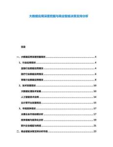 大數據應用深度挖掘與商業智能決策支持分析
