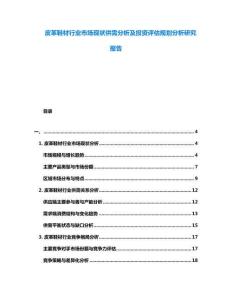 皮革鞋材行業(yè)市場現(xiàn)狀供需分析及投資評估規(guī)劃分析研究報告