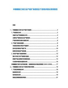 中國醋酸乙烯行業(yè)產能擴張趨勢及下游需求增長預測報告