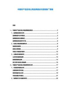 中國(guó)農(nóng)產(chǎn)品區(qū)域公用品牌建設(shè)與營(yíng)銷推廣策略