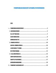 中國啤酒批發(fā)渠道變革與終端網(wǎng)點(diǎn)布局策略報(bào)告
