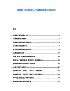 大數據行業市場深入分析及數據挖掘與市場應用