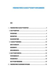 中國浮船升降機行業知識產權保護與專利戰略報告