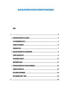 煤炭清潔利用技術研發(fā)市場前景評估趨勢報告