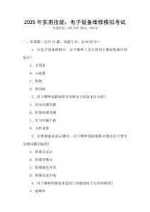 2025年實(shí)用技能：電子設(shè)備維修模擬考試