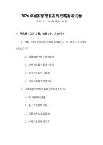 2026年國家信息化發(fā)展戰(zhàn)略解讀試卷
