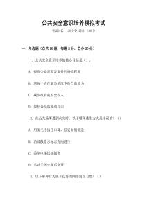 公共安全意識(shí)培養(yǎng)模擬考試