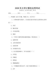 2026年大學計算機應用考試