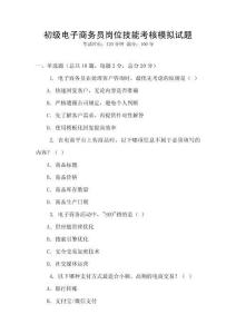 初級電子商務(wù)員崗位技能考核模擬試題