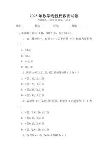 2025年數(shù)學(xué)線性代數(shù)測試卷