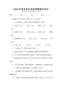 2026年高考語(yǔ)文閱讀理解模擬考試