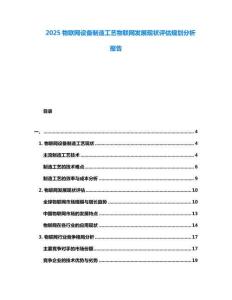 2025物聯(lián)網(wǎng)設(shè)備制造工藝物聯(lián)網(wǎng)發(fā)展現(xiàn)狀評估規(guī)劃分析報告