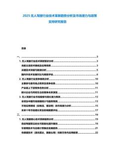 2025無人駕駛行業(yè)技術(shù)革新趨勢分析及市場潛力與政策支持研究報(bào)告