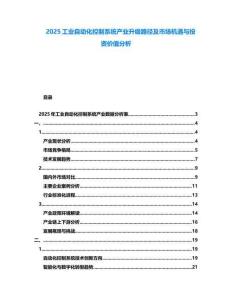 2025工業(yè)自動化控制系統(tǒng)產(chǎn)業(yè)升級路徑及市場機(jī)遇與投資價值分析