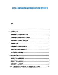 2025全球智慧能源技術(shù)發(fā)展趨勢(shì)及市場(chǎng)前景預(yù)測(cè)報(bào)告