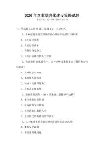 2026年企業(yè)信息化建設(shè)策略試題