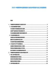 2025中國特種設備制造行業技術壁壘與出口機遇報告