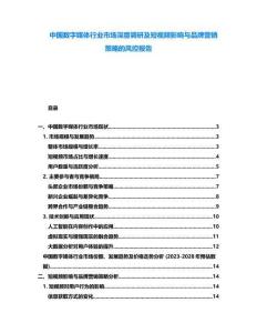 中國數字媒體行業市場深度調研及短視頻影響與品牌營銷策略的風控報告