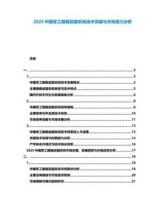 2025中国军工舰载武器系统技术突破与市场潜力分析