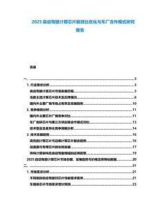 2025自動駕駛計算芯片能效比優化與車廠合作模式研究報告
