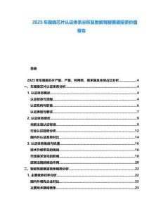 2025車規(guī)級芯片認證體系分析及智能駕駛賽道投資價值報告
