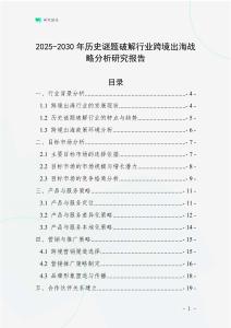 2025-2030年歷史謎題破解行業跨境出海戰略分析研究報告