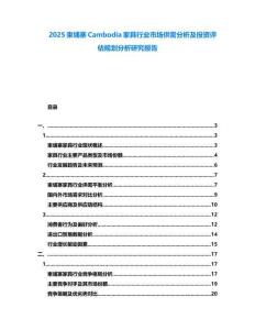 2025柬埔寨Cambodia家具行業(yè)市場(chǎng)供需分析及投資評(píng)估規(guī)劃分析研究報(bào)告