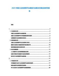 2025中國工業(yè)互聯(lián)網(wǎng)平臺垂直行業(yè)解決方案比較研究報告