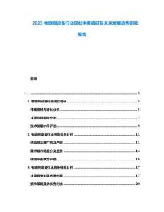 2025物聯網設備行業現狀供需調研及未來發展趨勢研究報告