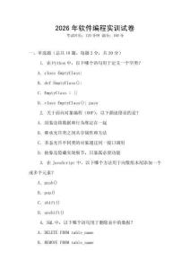 2026年軟件編程實(shí)訓(xùn)試卷