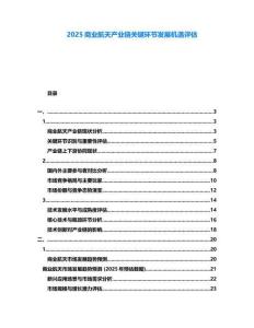2025商業航天產業鏈關鍵環節發展機遇評估