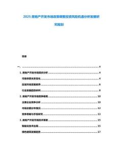 2025房地產(chǎn)開發(fā)市場政策調(diào)整投資風(fēng)險(xiǎn)機(jī)遇分析發(fā)展研究規(guī)劃